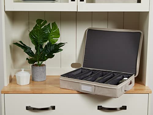 Flatware Storage Box with Removable Trays (Beige Heather / 15W x 11D x 3H)
