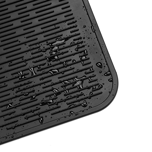 Silicone Dish Drying Mat for Multiple Usage (Black / 24"L x 18"W)