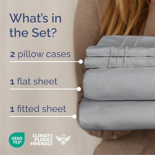 Cal King Size 4 Piece Sheet Set (05 - Steel Blue / California King)