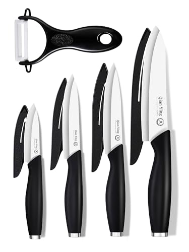 Ceramic Knife Set for Kitchen with Sheath (9 Count)