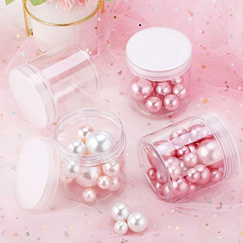 6 Pack 10 oz Plastic Jars Containers with Lids Wide (6 Count)