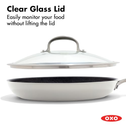 Enhanced 12” Frying Pan Skillet with Lid (12" Frying Pan Skillet with Lid / Optic White)