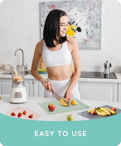 Cutting Board Alternative for Kitchen (Gray / Green / Pink / 15"L x 12"W)