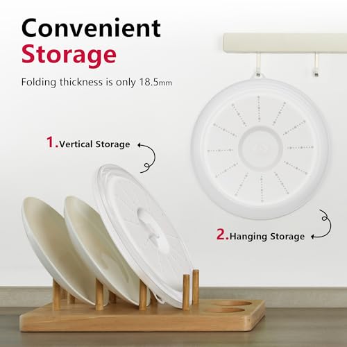 Microwave Splatter Cover Vented for Food with Hook Hole (Clear / M(11"x3.26")-Pack of 1)