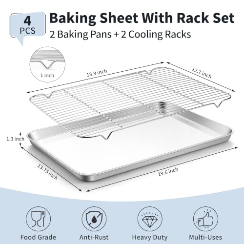Stainless Steel Baking Sheet with Rack Set