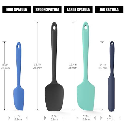 600°F Heat Resistant Silicone Spatula Scrapers (4 Count)