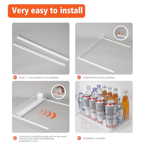Stackable Soda Can Organizer for Refrigerator (4 Row)