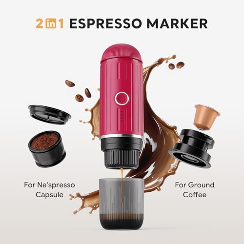 Portable Electric Espresso Machine (2218-RED)