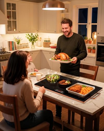 Electric Warming Tray (32″×18″ / Gold)
