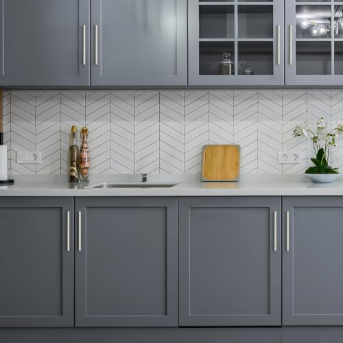 Brushed Nickel Cabinet Handles Cabinet Pulls 7 (Brushed Nickel / Flat Black 7-1/2'' Hole Center)