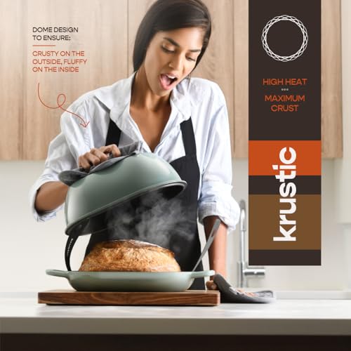 Enameled Cast Iron Dutch Oven for Professional Sourdough Bread Baking (Sea Salt)