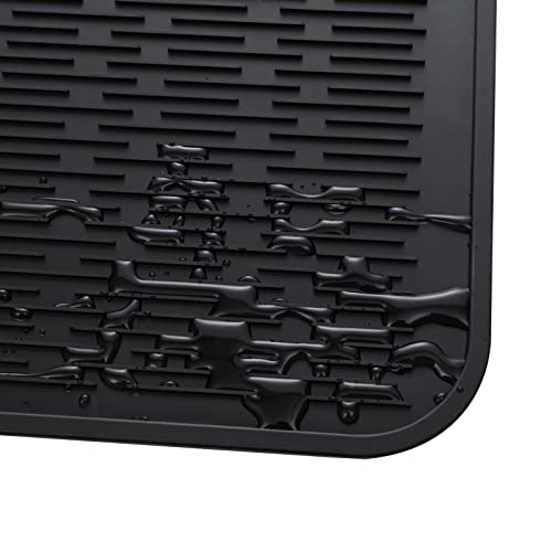 Silicone Dish Drying Mat for Multiple Usage (Black / 28"L x 18"W)