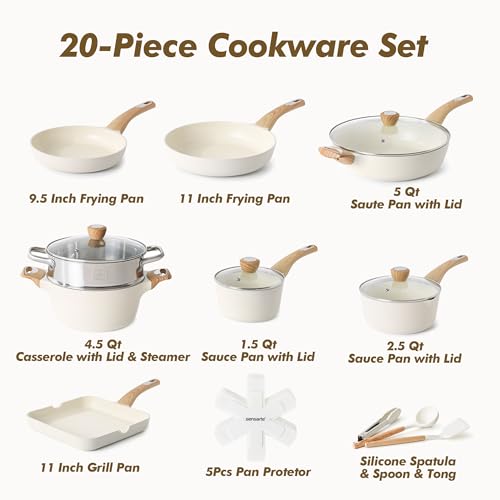 Ceramic Cookware Sets (Ceramic White)
