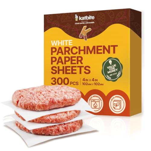 300 Pcs Burger Patty Paper Squares (4"x4"-300)