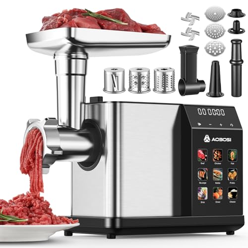 Multifunctional Digital Meat Grinder Electric 3000W Max (Stainless Steel)