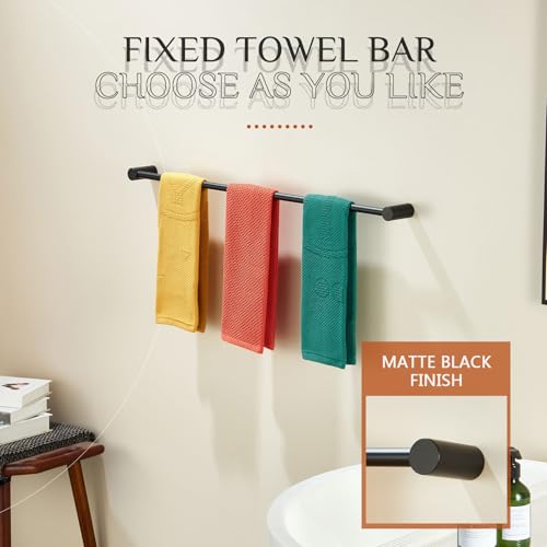 Towel Holder Black for Bathroom and Lavatory 36 (Matte Black / 36-Inch)