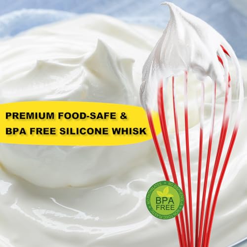 Silicone Whisk Set 10" Kitchen Whisk Purple Red (Purple Red / 2-Pack)