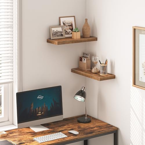 Floating Shelves for Wall (Rustic Brown / 15.7 Inches)
