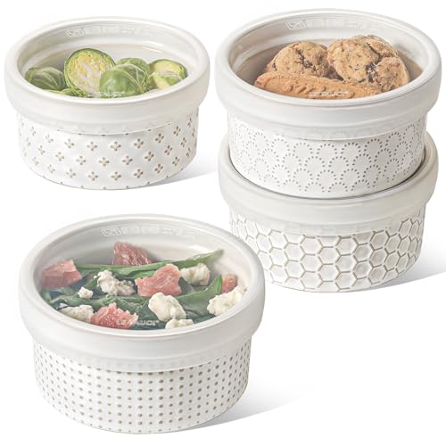 Ramekins Oven Safe with Lids (12 oz)
