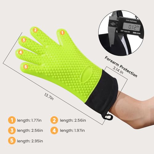 BBQ Gloves Heat Resistant Oven Mitts (2 Count)