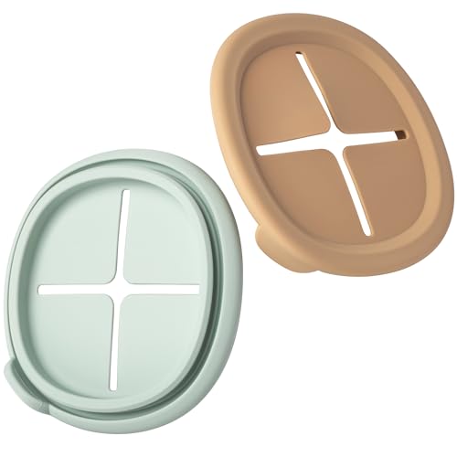 Baby Storage Container Snack Lids for 8 oz (Croissant/Mint (2Pack Snack Lid))