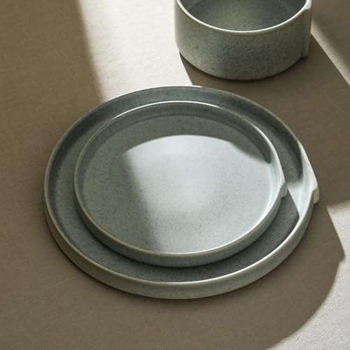 Bao 4 Piece Dinner Plate Set Stoneware (Blue-Grey / 4-Piece - Dinner Plate)