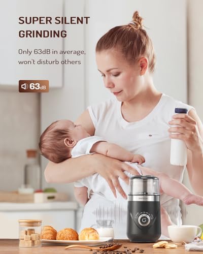 Electric Super Silent Blade Coffee Grinder (Light Gray / 1 Bowl)
