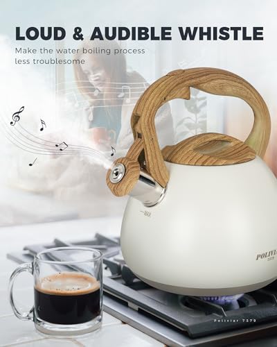 POLIVIAR Tea Kettle (2.7 Quarts / White)