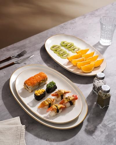 Serving Platters Set of 3 Sizes (Matte White)