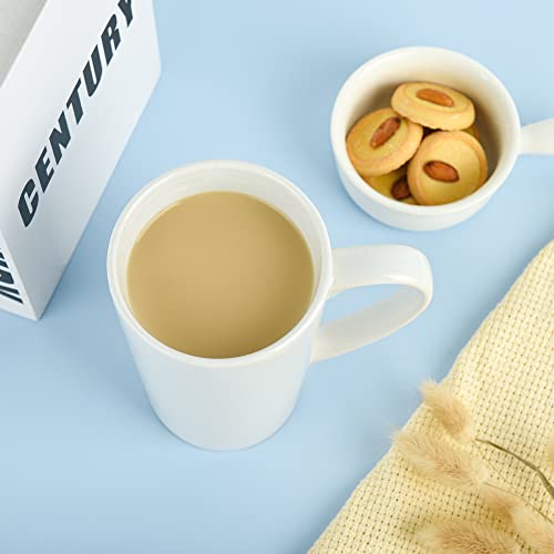 22oz white Super Large tall Ceramic Coffee Mugs Large Handles Set of 4 (tall white)