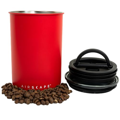 Airscape Stainless Steel Coffee Canister (Matte Red / Medium)