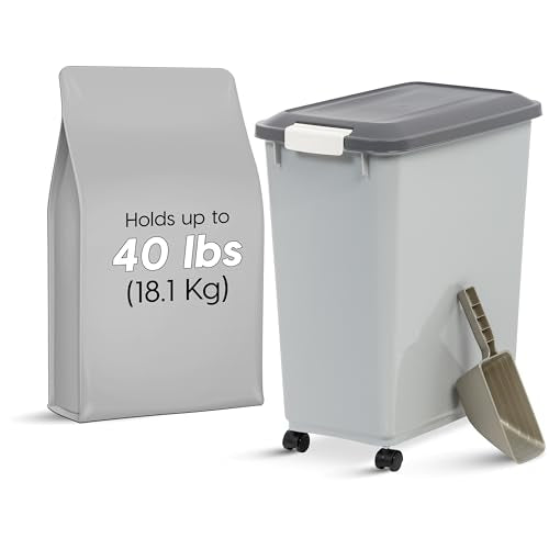 Dog Food Storage Container (40 lbs / Gray/Dark Gray)