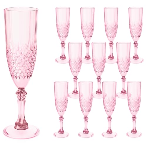 12 Pack Plastic Champagne Flutes (24 Count)