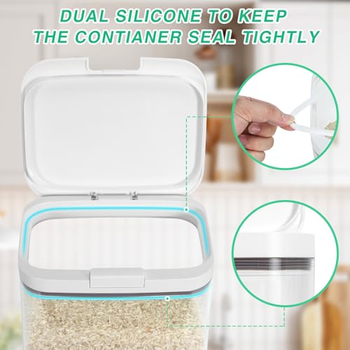 11 Lbs Rice Storage Container 5.8Qt Flour Sugar Containers with Flip (5.8Qt-Rectangle)