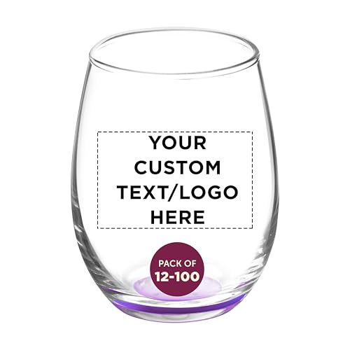 Custom Stemless Wine Glasses by ARC 5.5 oz Set of 12 (100 Count)