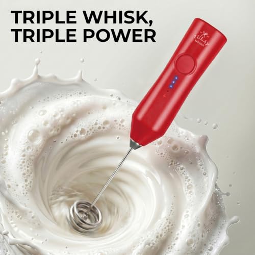 Rechargeable Milk Frother Handheld (ZK Dynamic Tornado Red / Rechargeable Z1 Motor Max)
