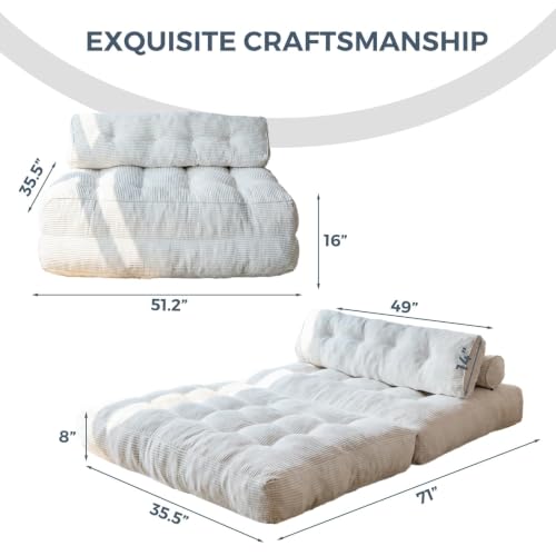 Folding Sofa Bed (Beige / Full)