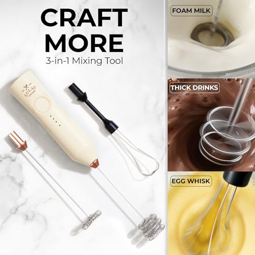 Rechargeable Milk Frother Handheld (Zulay Dynamic Cream & Gold / Rechargeable Z1 Motor Max)