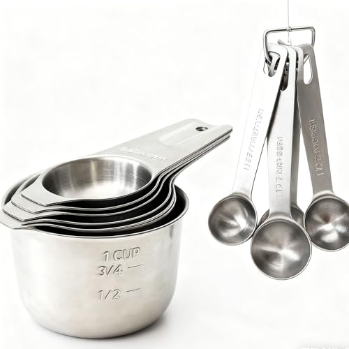 Stainless Steel Measuring Cups and Measuring Spoons 13 Piece Set