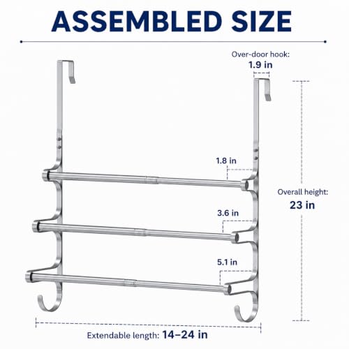 Over The Door Towel Rack (17.32"L / Silver Gray)