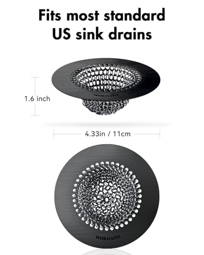Reversible Kitchen Sink Drain Strainer (Black)