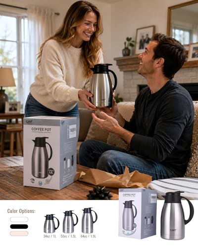 Thermal Coffee Carafe 51 Oz (Silver / 51 Ounces)