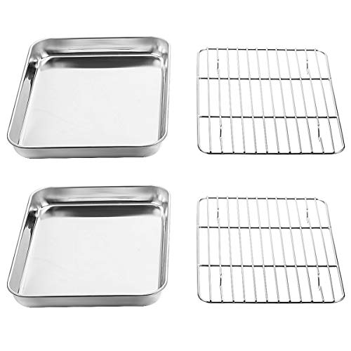 Baking Sheet with Rack Set [2 Sheets + 2 Racks] (10 x 8 x 1 inch)