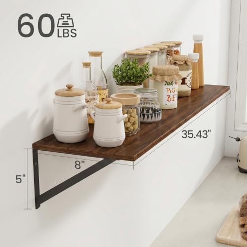 Black Deep Floating Shelves for Wall
