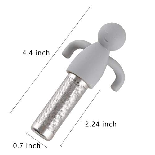 Tea Infuser for Loose Leaf Tea Extra Fine Mesh Tea Steeper Gray (A-Gray)