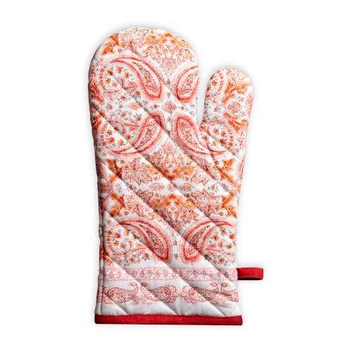 Maison d'Hermine Oven Gloves 100% Cotton Oven Mitt (055 - Orient / 7.5" x 13" (Oven Mitt))