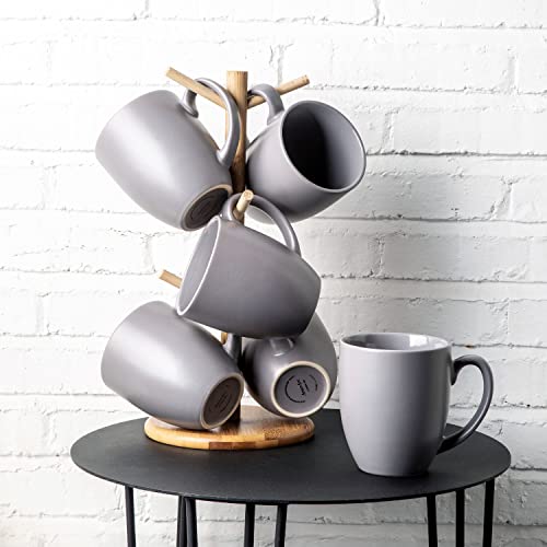 16 oz Coffee Mugs Set of 6 (Matte Gray)