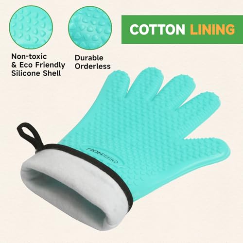 BBQ Gloves Heat Resistant Oven Mitts (2 Count)