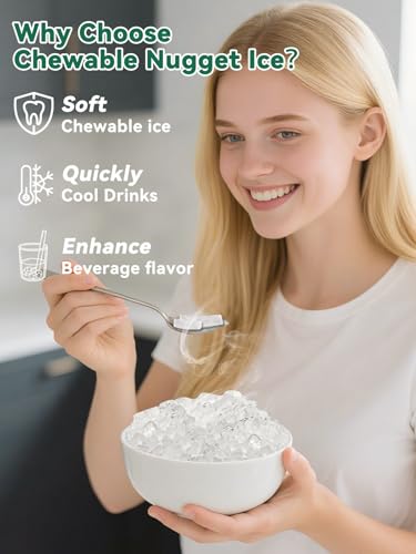 Commercial Nugget Ice Maker Machine with 12Lbs Storage Bin (Nugget Ice Undercounter-70LBS/24H)