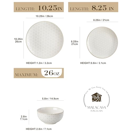 24 Piece Farmhouse Dinnerware Set for 8 (White / Service for 8 (24 Pcs))